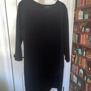 Eloquii Black Long Sleeve Sheath Dress Crew Neck